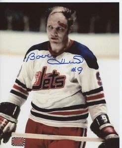 Bobby Hull Winnipeg Jets signed 8x10 Cut on Forehead - Picture 1 of 2