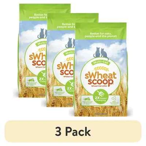 (3 pack) sWheat Scoop Multi-Cat Natural Clumping Wheat Cat Litter, 15lb - Picture 1 of 9