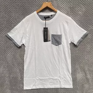 BRAVE SOUL MENS TOP SIZE UK SMALL WHITE FRONT POCKET SHORT SLEEVE NEW WITH BAG 2 - Picture 1 of 10
