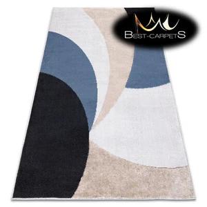 Modern Designer Rug "SPRINGS" Geometric structural BLUE / GREY High Quality - Picture 1 of 12