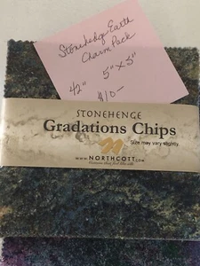 42 PIECES 5” X 5” CHARM PACK 100% STONEHEDGE SLATE CHIPS COTTON $10.00 - Picture 1 of 2
