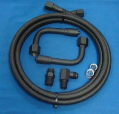 GM intake heater hose kit braided stainless ford Lokar chevy chevrolet Black - Image 1 of 4
