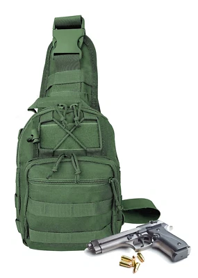 Bandolera de nailon táctica oculta para llevar pistola bolsa varios compartimentos ajustable Foto 1 de 4