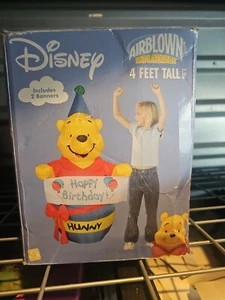Gemmy Airblown Disney Winnie The Pooh Happy Birthday Party 4ft Inflatable - Picture 1 of 3