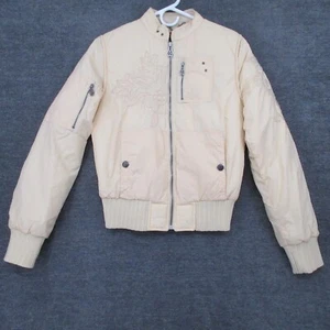 Diesel Jacket Women Small Vintage Y2K Wild East Floral Skull Embroidered Cream - Picture 1 of 12