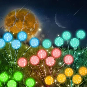 Luci Solari da Giardino,Confezione da 4 Luci Solari Pianeta 24 LED da Esterno per Cortile - Foto 1 di 8