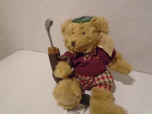 Osos de peluche Russ Berrie del pasado CHIP GOLFISTA oso de peluche con bolsa de golf - Imagen 1 de 4
