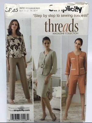 Pants Jacket Shorts Skirt Size 8-16 S3845 Uncut Sewing Pattern - Image 1 of 2