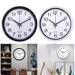 Modern 8inch/20cm Round Wall Clock Quartz Clock Silent Sweep Movement Clock - Picture 1 of 8