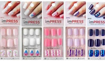 KISS IMPRESS PRESS-ON FALSE NAILS INSTANT GEL MANI LATEST  DESIGNS YOU CHOOSE - Image 1 of 4