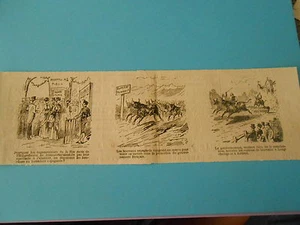 Caricature 1884 - Vignettes Les Taureaux Espagnols émigrant en masse en France - Imagen 1 de 1