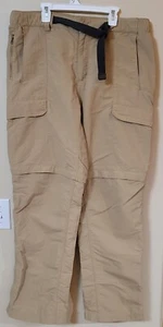 NORTH FACE Herren beige Nylon wandelbare Wanderhose Größe L Gürtel Logo Taschen - Bild 1 von 8