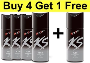 KamaSutra Rush Deodorant Spray for Men 150 ml Pack of 5 (Buy 4 Get 1 Free) - Picture 1 of 4
