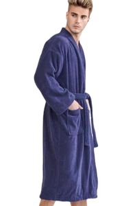 Terry Midnight Hooded Bathrobe (One Size) for Men - Picture 1 of 1