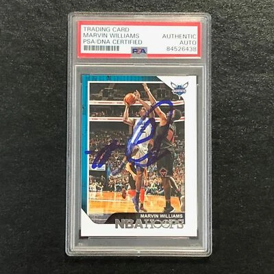 2018-19 NBA Hoops #139 Marvin Williams Signed AUTO PSA Slabbed Hornets - Image 1 of 2