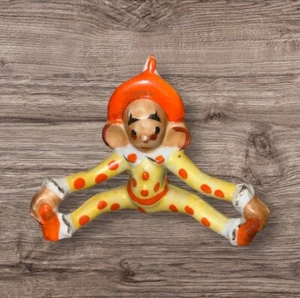 Japan 1930's Kitschy Porcelain clown pierrot Anthropomorphic mouse  figurine - Picture 1 of 4