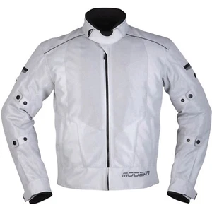 Hombre Chaqueta de Moto L - Modeka Veo Air - Verano Textil Malla Gris Claro - Imagen 1 de 4