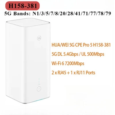 HUAWEI 5G CPE PRO 5 H158-381 WiFi 6 AX7200 4G LTE Wireless WiFi Router Unlocked - Image 1 of 4