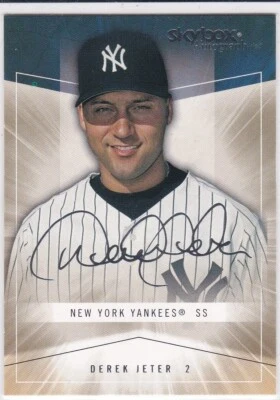 DEREK JETER AUTOGRAPH Ics Skybox Baseball Card Facs Signature NEW YORK YANKEES - Image 1 of 2