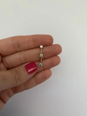 14k Solid Yellow Gold Past, Present & Future Pendant, w/ 0.42 CT Round Diamond - Image 1 of 4