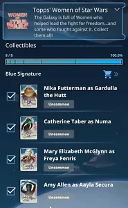 Topps Star Wars Card Trader Women of Star Wars Signature 8 Card Set Blue Digital - Picture 1 of 1