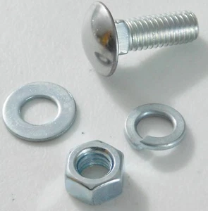 SS CAPPED Ford Round Head Bumper Bolts Bolt 7/16 x 1-1/4" w/ Zinc Hardware - Foto 1 di 2