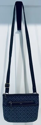 Bolso de hombro de cuero sintético Fossil Tessa CrossBody azul marrón SHB1468 Foto 1 de 4