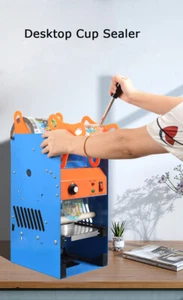 9.5cm Manual Tea Cup Sealer Machine/ Plastic Film Bubble Cups Sealing Machine - Picture 1 of 9