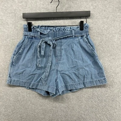 American Eagle Shorts Womens Size Small Blue Chambray Paperbag Flat Front - Image 1 of 4