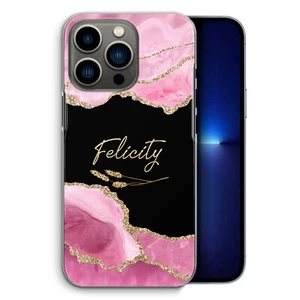 Personalised Phone Case For Motorola G8/G6/OnePlus 6,7,8 Pink Marble Hard Cover - Picture 1 of 10