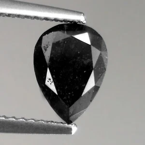 1,65 kt 9 x 7 mm Birne Fancy tiefschwarz natürliche Erde abgebaut lose Diamanten - Bild 1 von 7