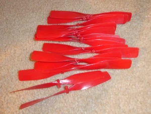 Lot of 18 Red Nylon Plastic Aircraft or Helicopter Propellers 5 1/2" Long - Picture 1 of 1