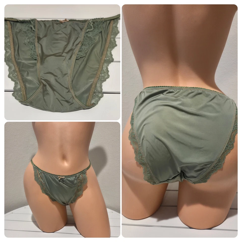 Braguita de bikini Victoria's Secret Dream Angels cuerda ENCAJE 8/XL terciopelo verde oliva  Foto 1 de 4