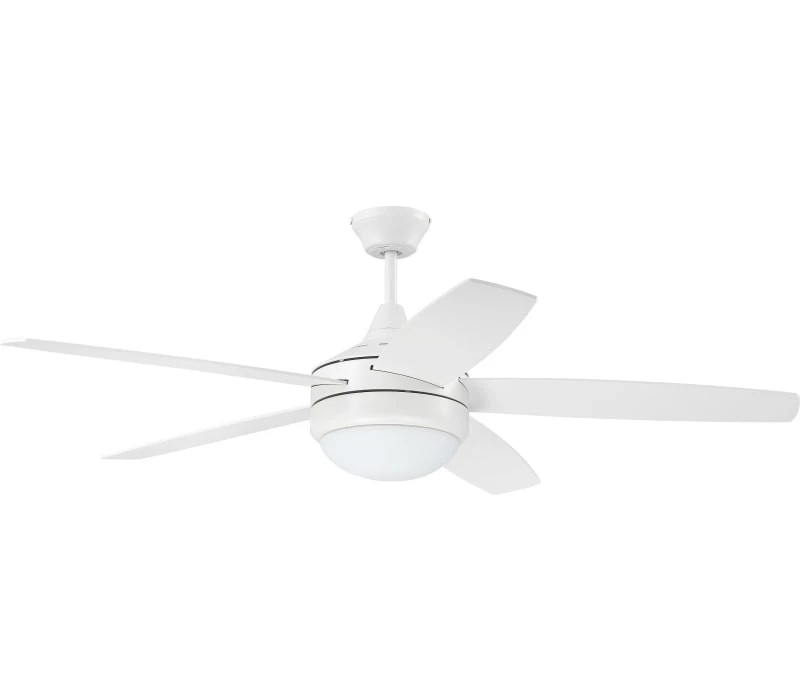 Craftmade PHZ52W5 Phaze II 52" Ceiling Fan with LED Lights & Wall Control, White - Image 1 of 1