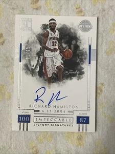 2017-18 Impeccable RICHARD HAMILTON Victory Signatures Autograph 01/99 Auto Sp - Picture 1 of 8