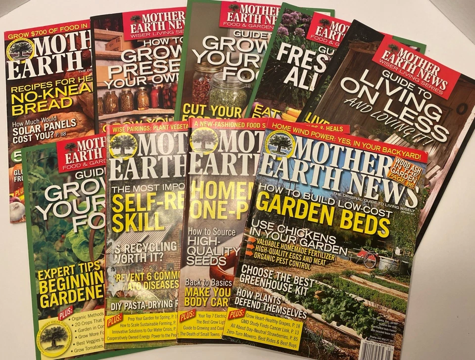 Mother Earth News Magazine Lot of 9 Issues 2009 - 2011 - 2013 - 2014 - 2015 Foto 1 de 4
