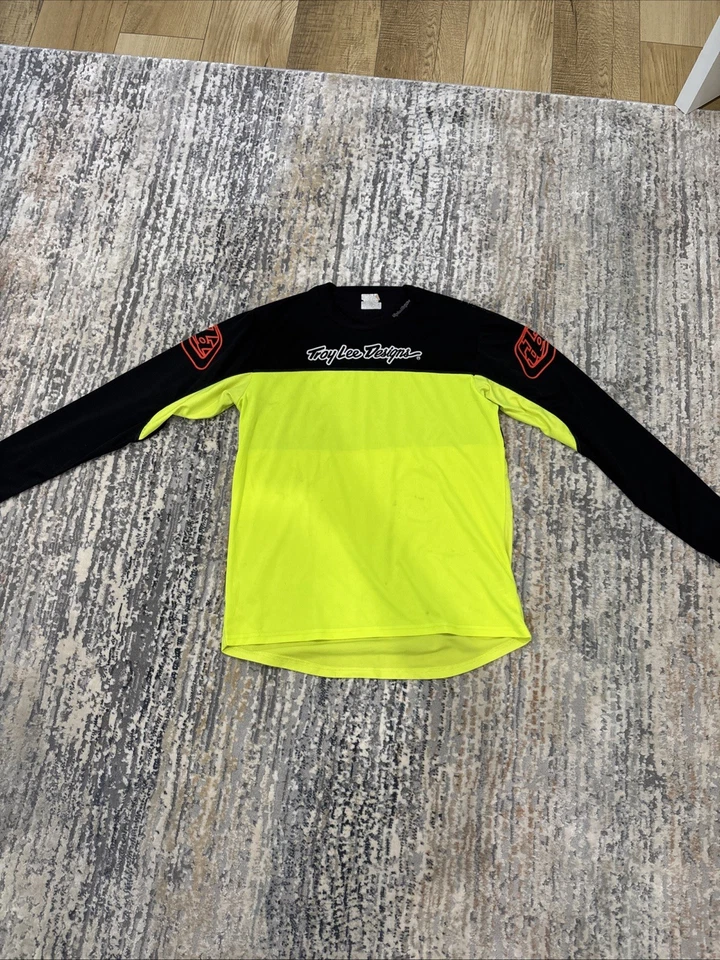 Troy Lee Designs Mens Jersey Size M Neon Yellow/Green and Black - Image 1 of 3