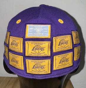 Los Angeles Lakers Mütze Kappe nicht verstellbar Erwachsene 7 5/8 Adidas Championship Patches - Bild 1 von 6