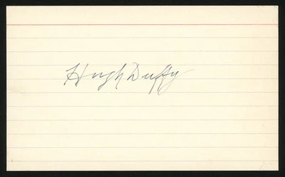 Hugh Duffy Autographed Signed 3x5 Index Card Boston Red Sox JSA #Z32923 - Image 1 of 3
