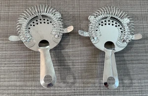 (Lot of 2)Stainless Steel Cocktail Strainer W/4 Prongs Bar Restaurant Home Drink - Picture 1 of 5