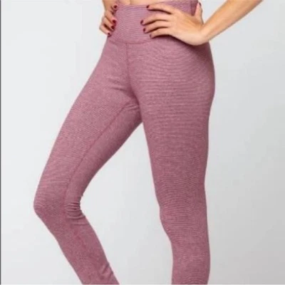 Whisper High Waisted Burgundy Stripe Legging Yoga Gym Active XL Active Workout - Bild 1 von 4