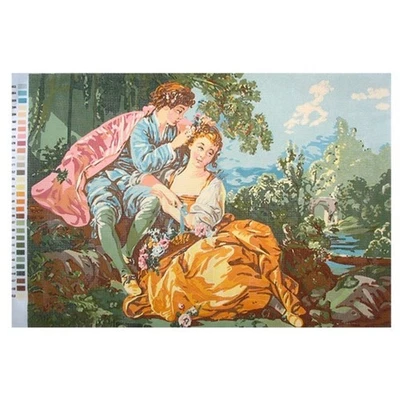 Printed Needlepoint Canvas with Floss & Needle Unitas Pastorale 76x53 Cm - Image 1 of 4
