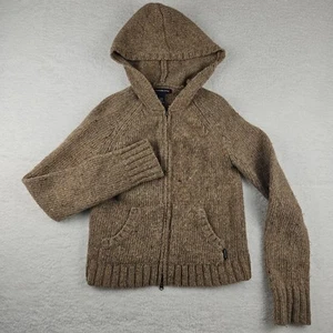 Retro 2000s Abercrombie & Fitch 100% Lana Cremallera Sudadera con Capucha Chaqueta Mujer Grande Cálida - Imagen 1 de 8