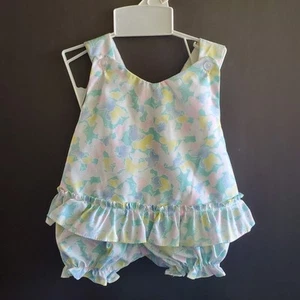 Vintage Babyfair Infant Sundress with Bloomers Cute Butterflies 12 months - Picture 1 of 6