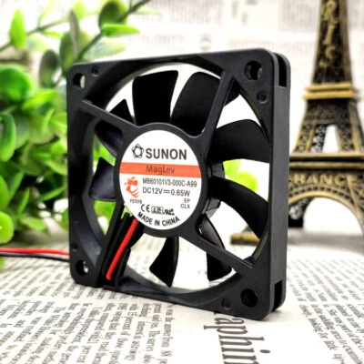 SUNON MB60101V3-000C-A99 6010 12V 0.65W 2-pin magnetic suspension silent fan - Image 1 of 4