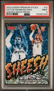 2023 Hoops Premium Stock Victor Wembanyama Spurs Sheesh Disco Prizm PSA 9 - Imagen 1 de 2