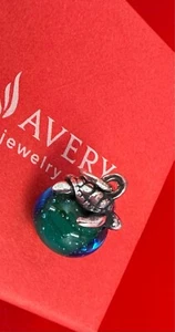 James Avery Art Glass Finial Sterling Sea Turtle Retired Charm Cleaned Polished - Picture 1 of 11