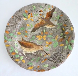 GIEN RAMBOUILLET FRENCH DINNER PLATE Woodcock Hunting Scene EARTHENWARE NWOT 10" - Picture 1 of 8