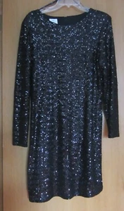 Women's SUZI CHIN FOR MAGGY BOUTIQUE Black Sequin Dress Size 14 - Picture 1 of 11