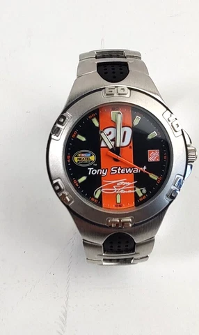Tony Stewart #20  Official NASCAR Black Orange Wrist Watch Needs Battery Cover